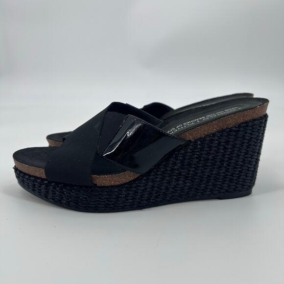 Donald J Pliner Bosna Black Criss-Cross Wedge Slide Sandals Platform Womens 7 - Picture 4 of 11